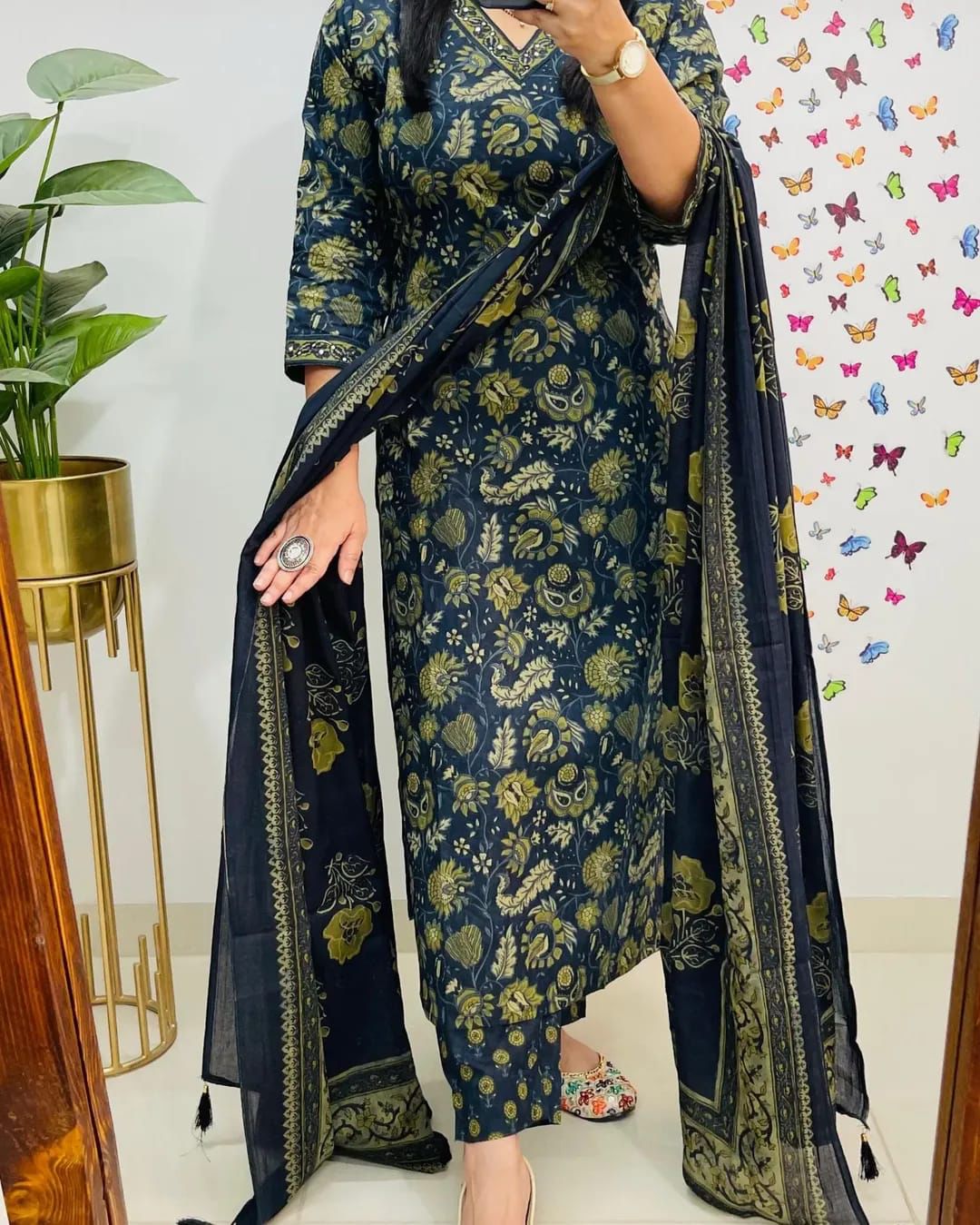 Elegant Cotton Straight Suit Set Dream Cather