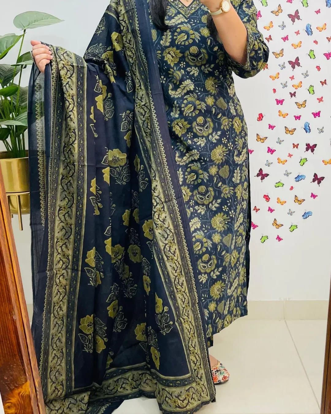 Elegant Cotton Straight Suit Set Dream Cather