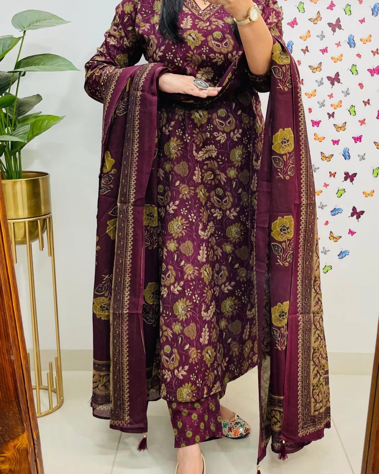 Elegant Cotton Straight Suit Set Dream Cather