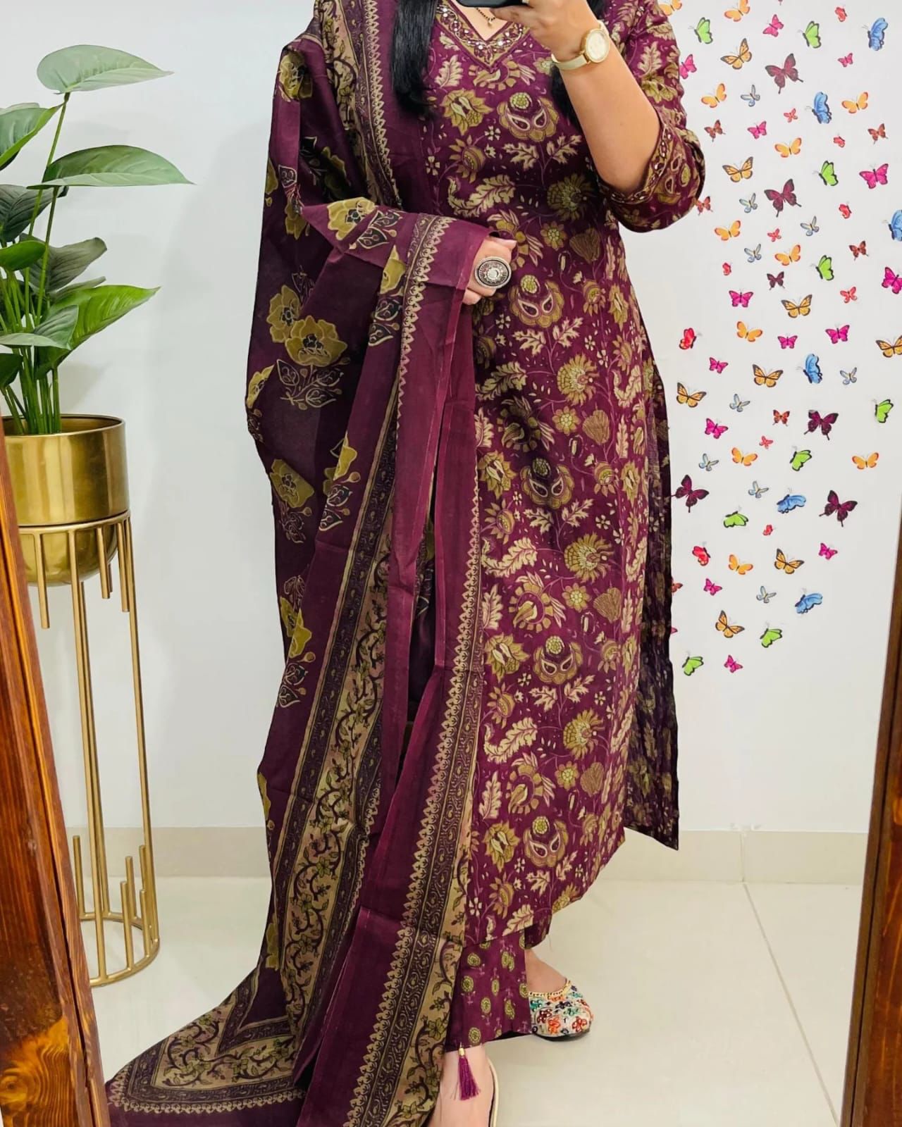 Elegant Cotton Straight Suit Set Dream Cather