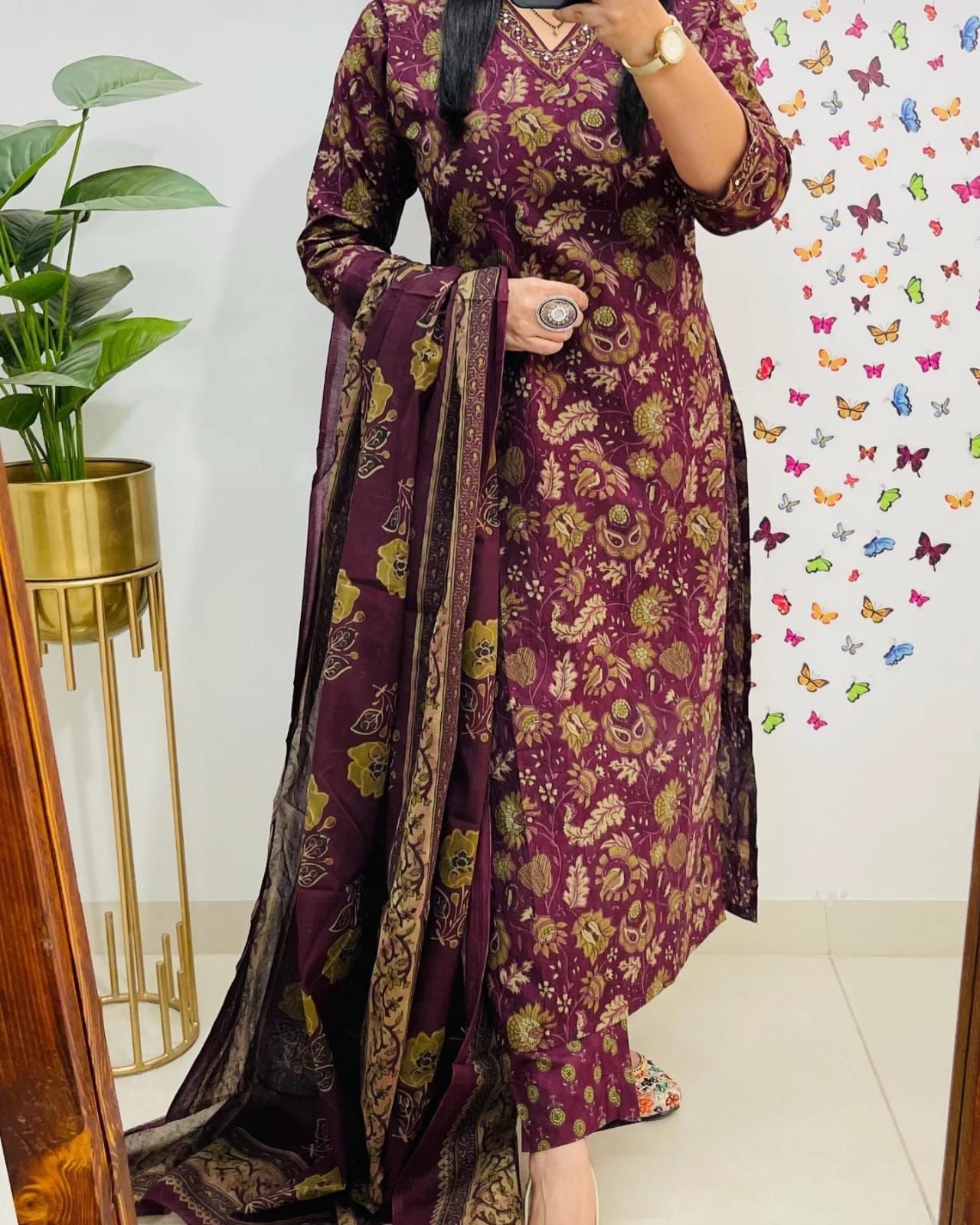 Elegant Cotton Straight Suit Set Dream Cather