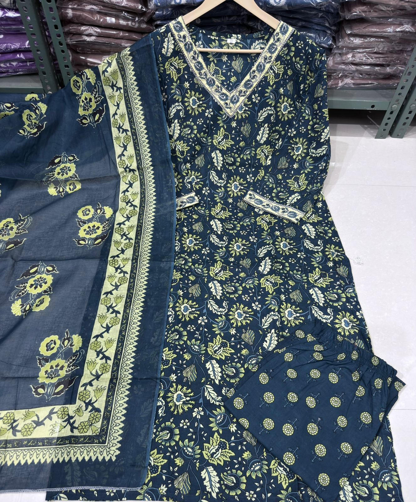 Elegant Cotton Straight Suit Set Dream Cather