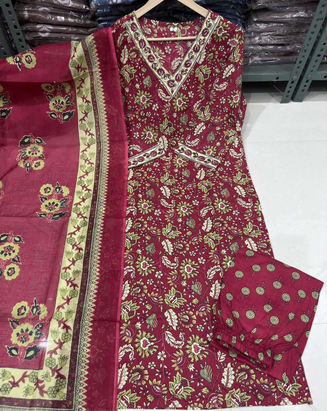 Elegant Cotton Straight Suit Set Dream Cather