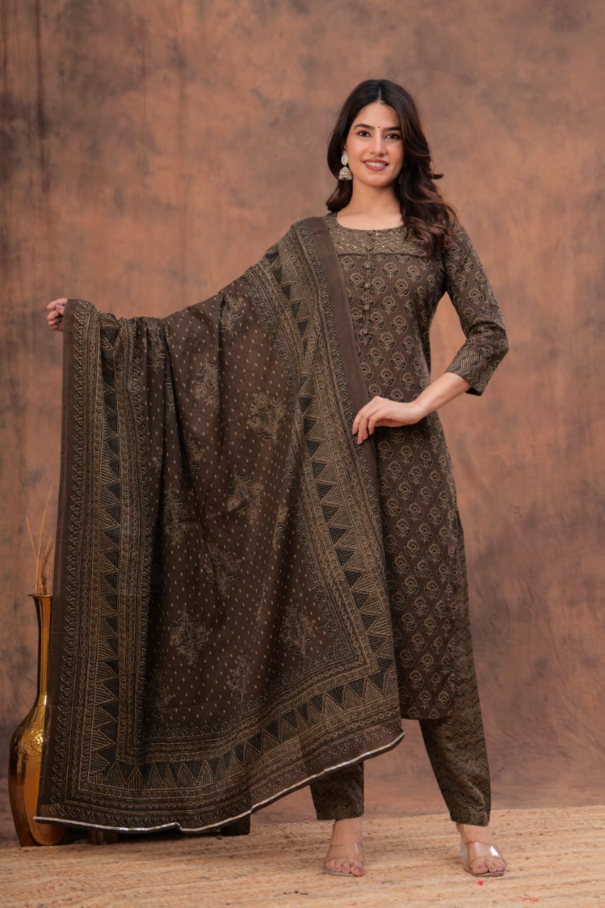 Premium Cotton Hand Block Print Suit Set Dream Cather