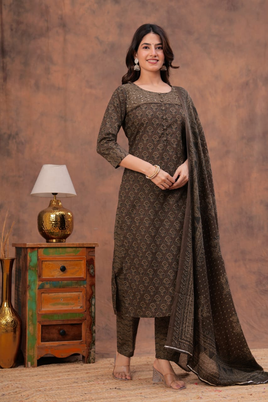 Premium Cotton Hand Block Print Suit Set Dream Cather