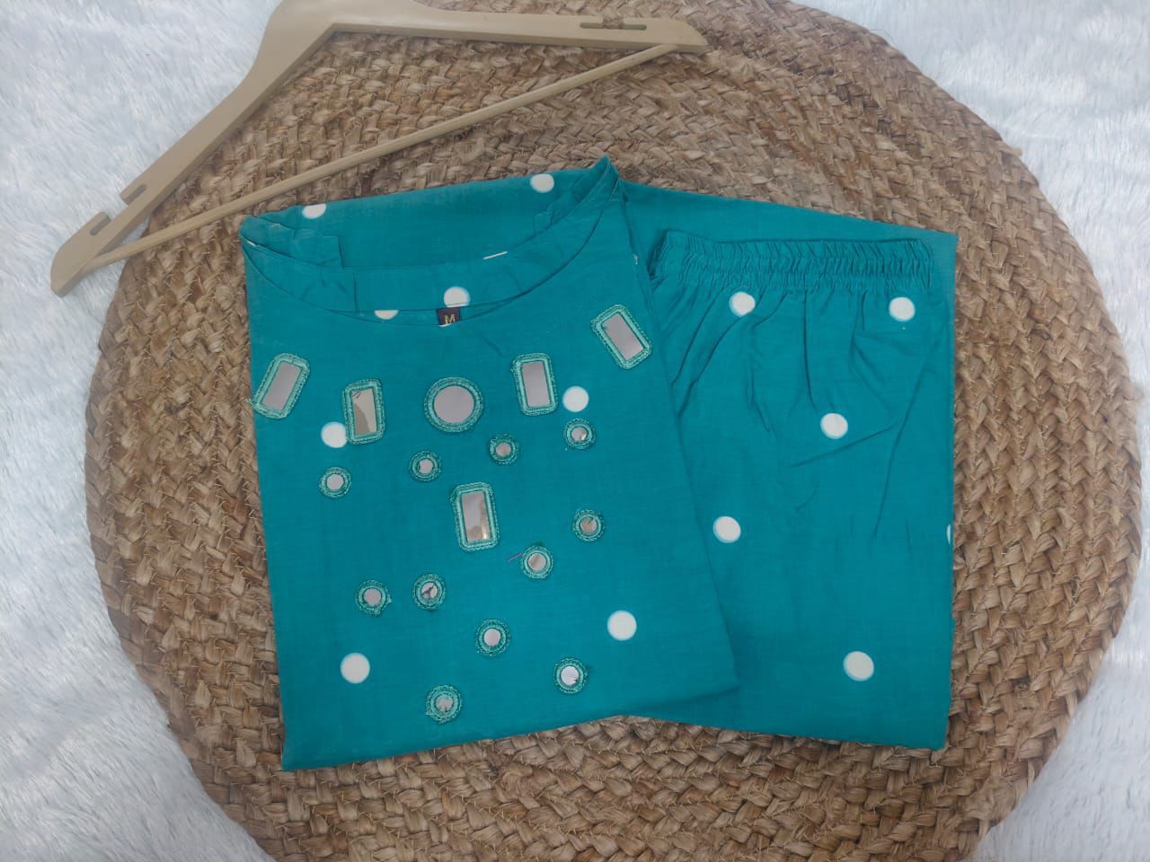 Premium A-Line Cotton Kurta Set with Abla Embroidery Dream Cather