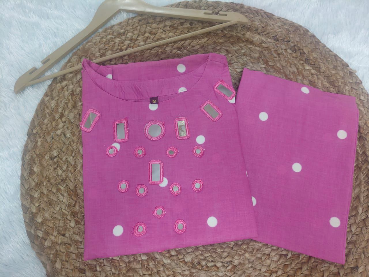 Premium A-Line Cotton Kurta Set with Abla Embroidery Dream Cather