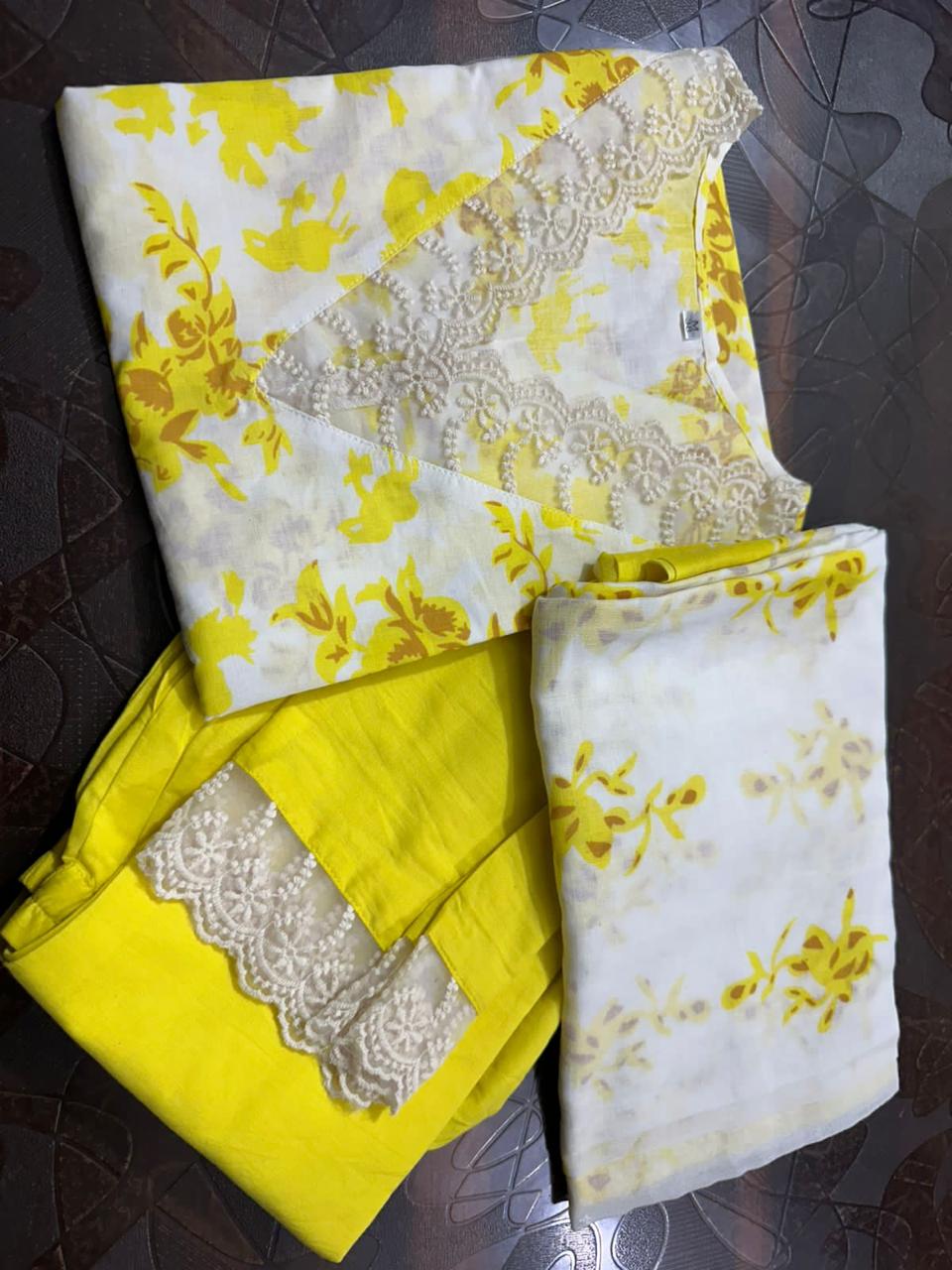 Beautiful Cotton Kurti Pant Dupatta Set Dream Cather