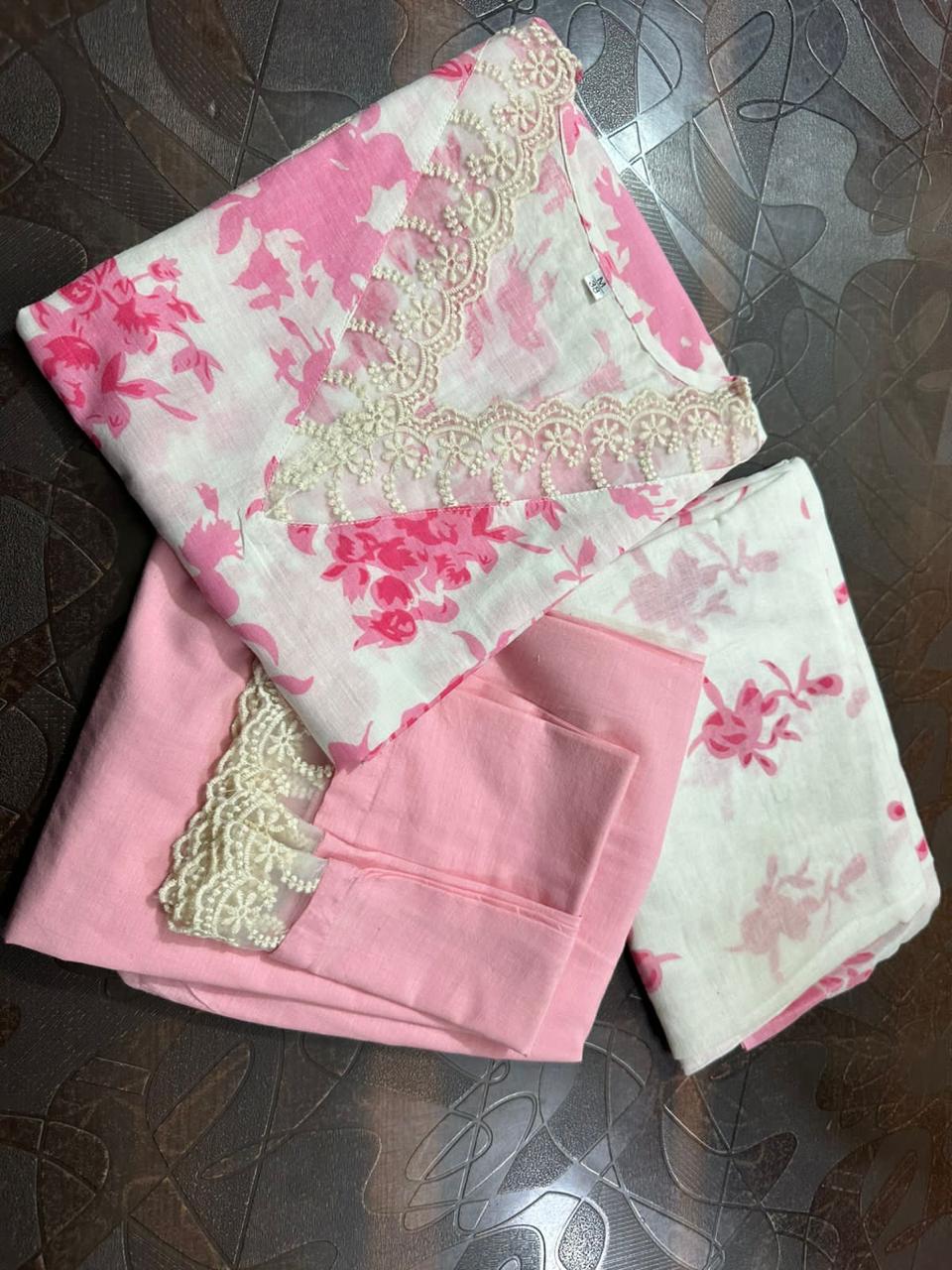 Beautiful Cotton Kurti Pant Dupatta Set Dream Cather