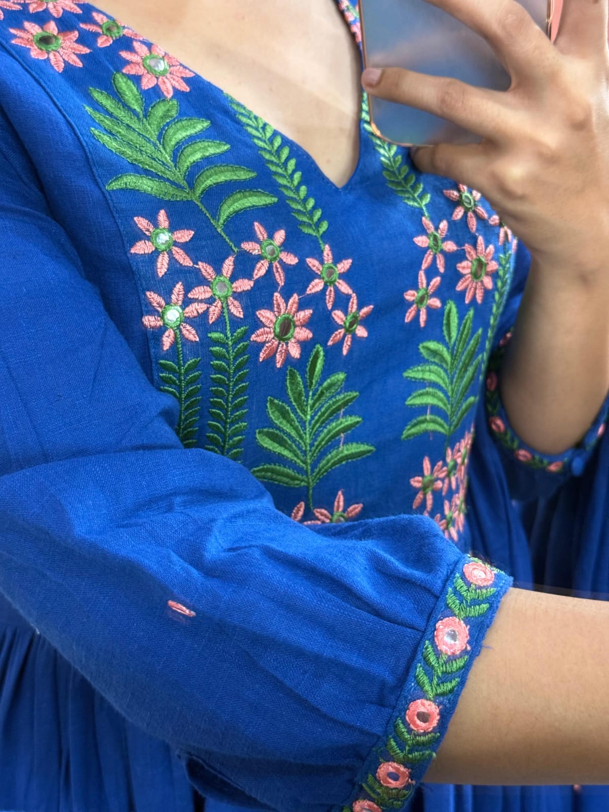 Cotton Slub Embroidered 3-Piece Suit Set Dream Cather