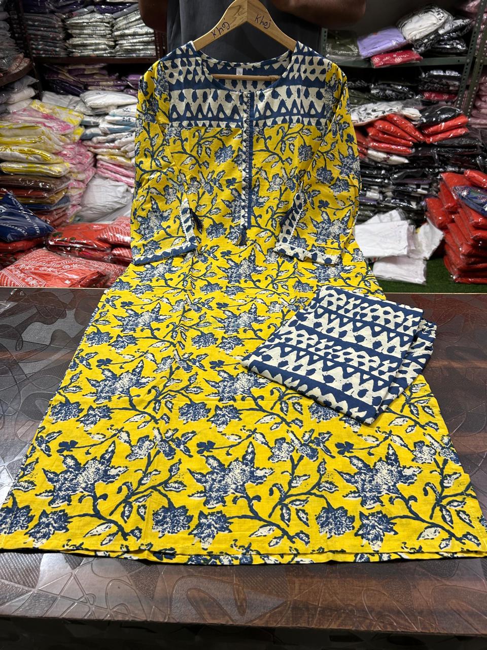 Beautiful Cotton Kurti Pant Set with Embroidery Dream Cather