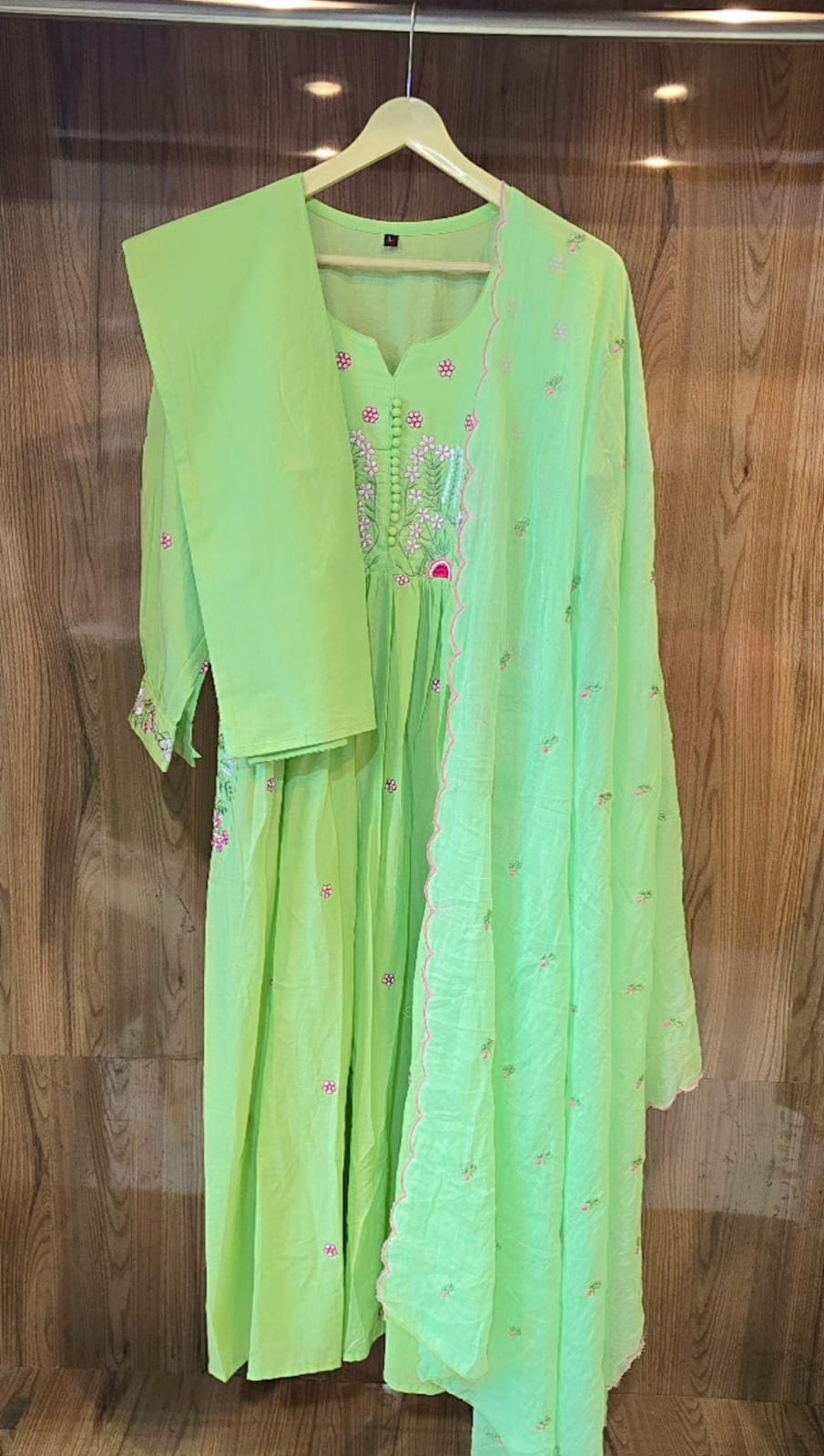 Elegant Cotton Kurti Pant Dupatta Set with Embroidery Dream Cather