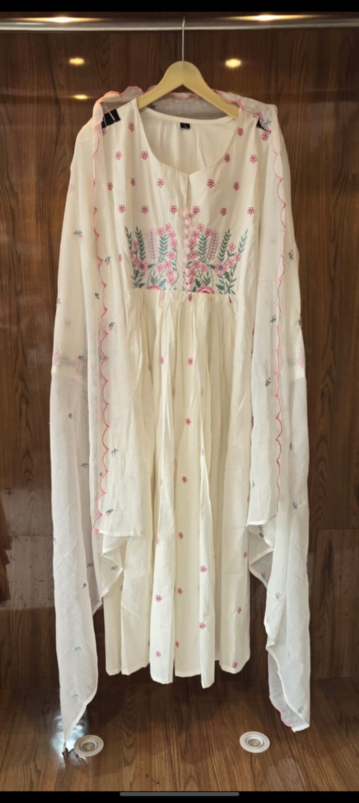 Elegant Cotton Kurti Pant Dupatta Set with Embroidery Dream Cather