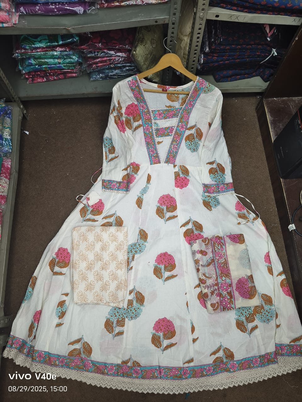 Cotton Kurta Pant Set with Hand Work & Mul Cotton Dupatta Dream Cather