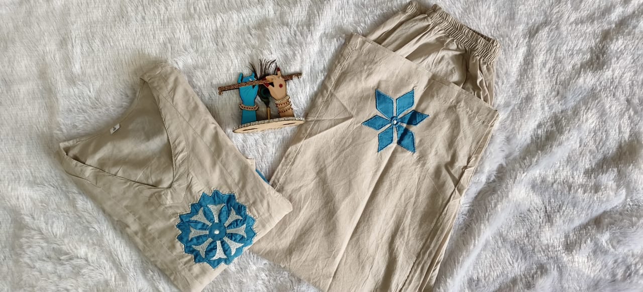 Aqua Bloom Kurti Pant Set Dream Cather