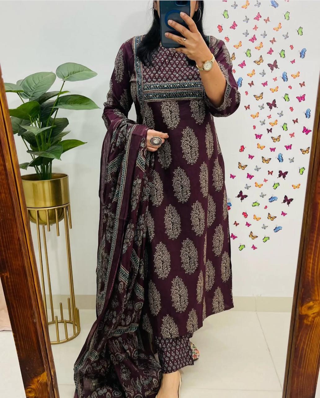 Ajrakh Print Straight Kurta Dream Cather