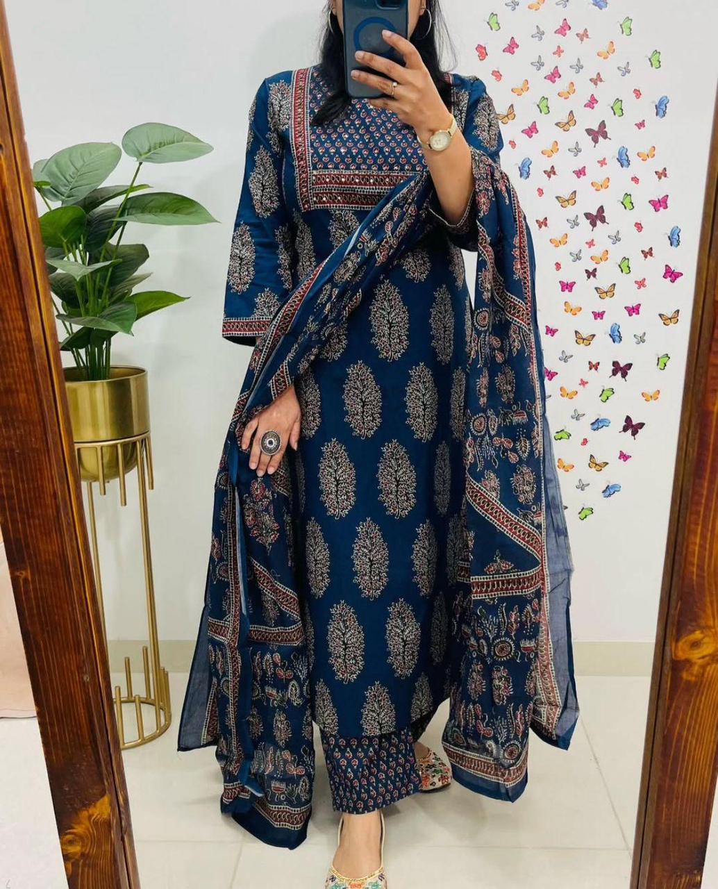 Ajrakh Print Straight Kurta Dream Cather