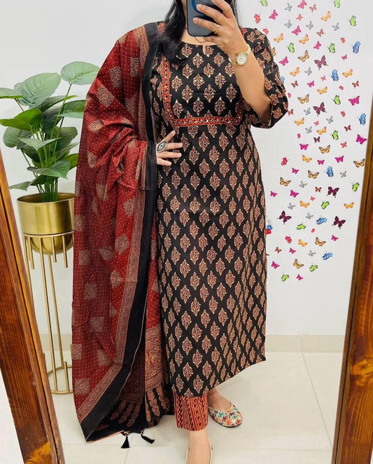 Ajrakh Print Straight Kurta Dream Cather