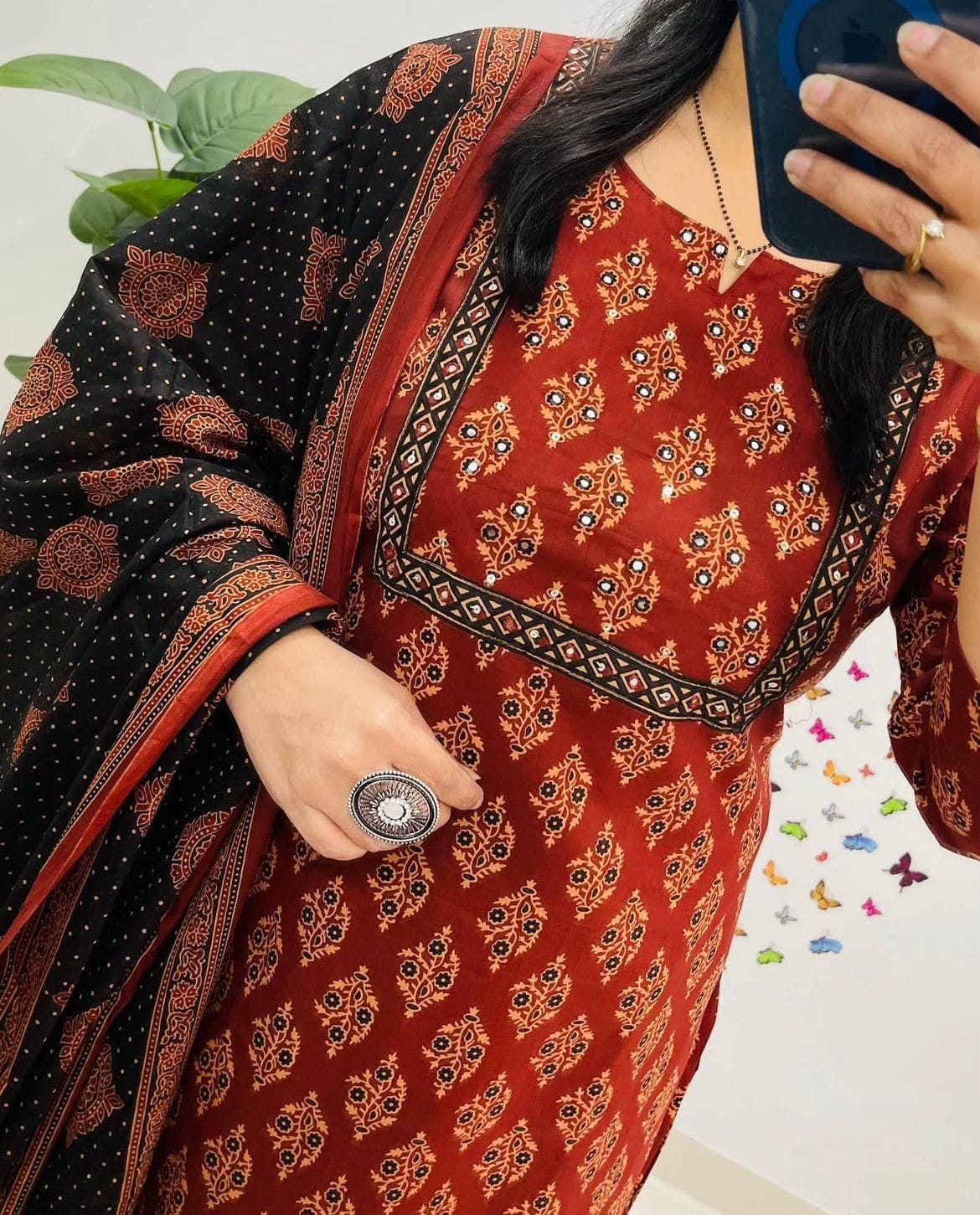 Ajrakh Print Straight Kurta Dream Cather