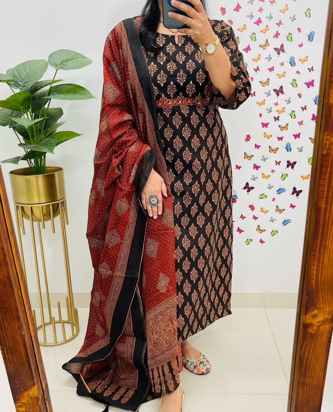 Ajrakh Print Straight Kurta Dream Cather