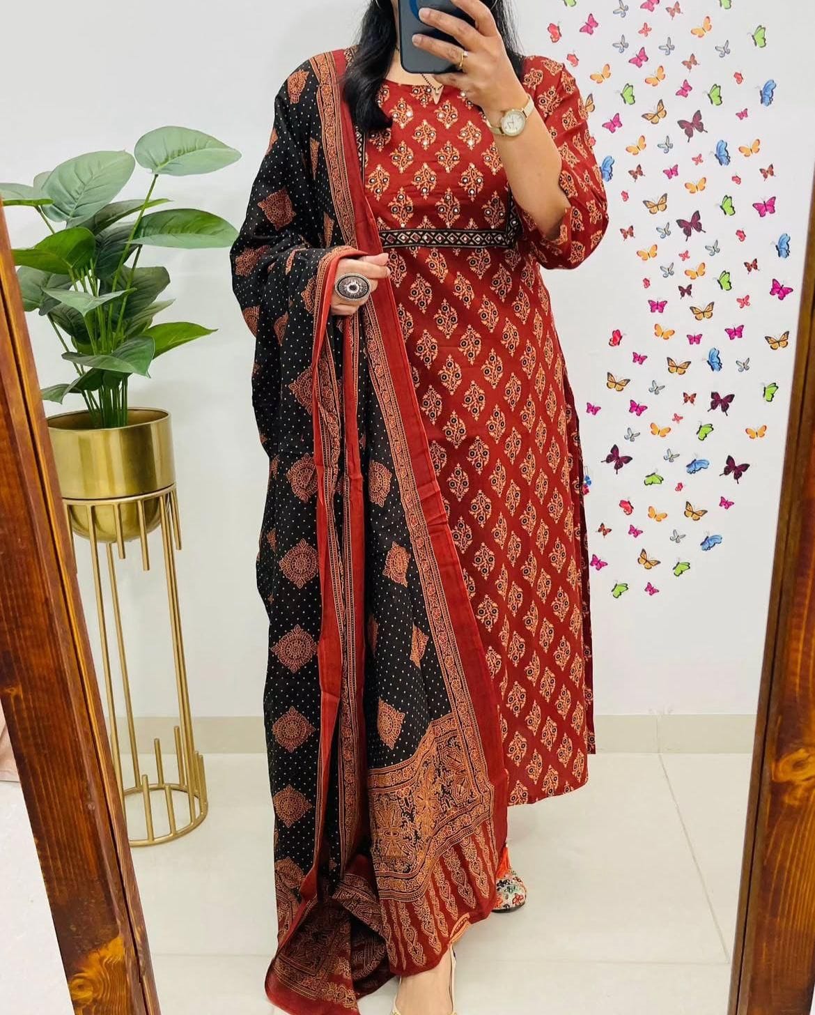 Ajrakh Print Straight Kurta Dream Cather