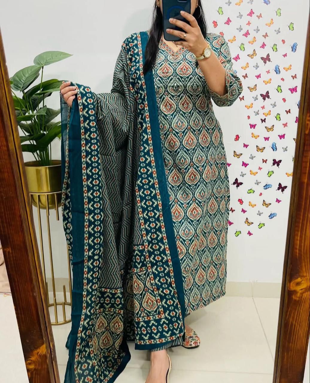 Batik Print Straight Kurta Dream Cather