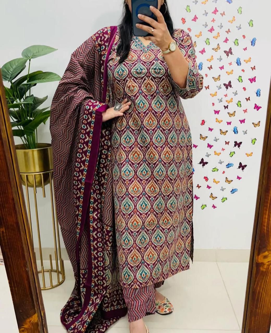 Batik Print Straight Kurta Dream Cather