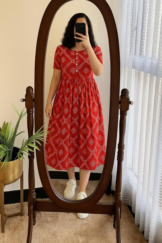 Printed Cotton Midi Dream Cather