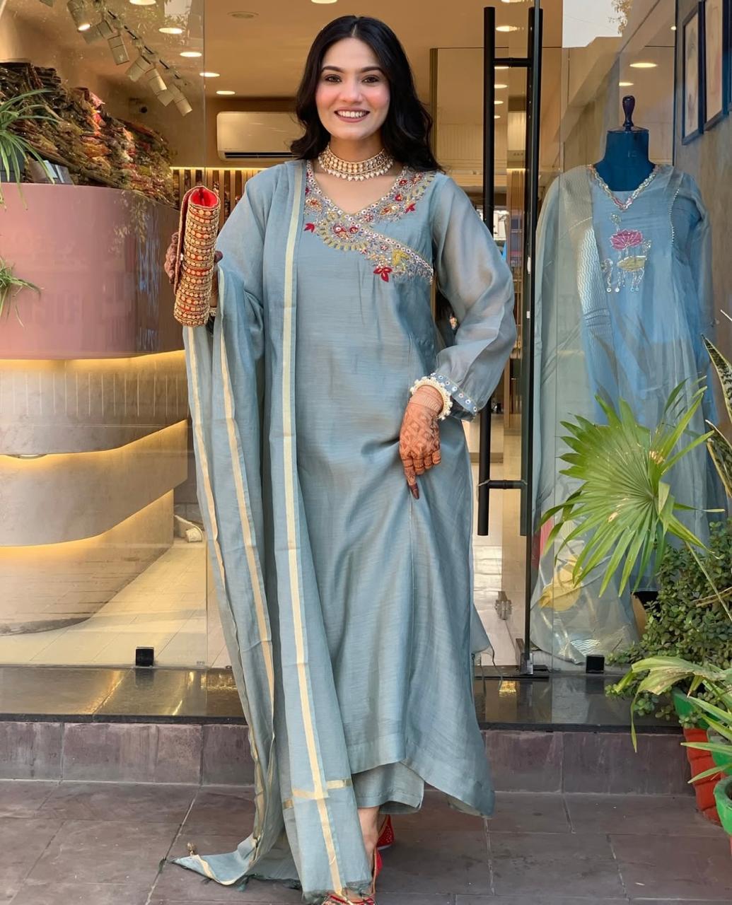 Angrakha Kurti Pant & Dupatta Dream Cather