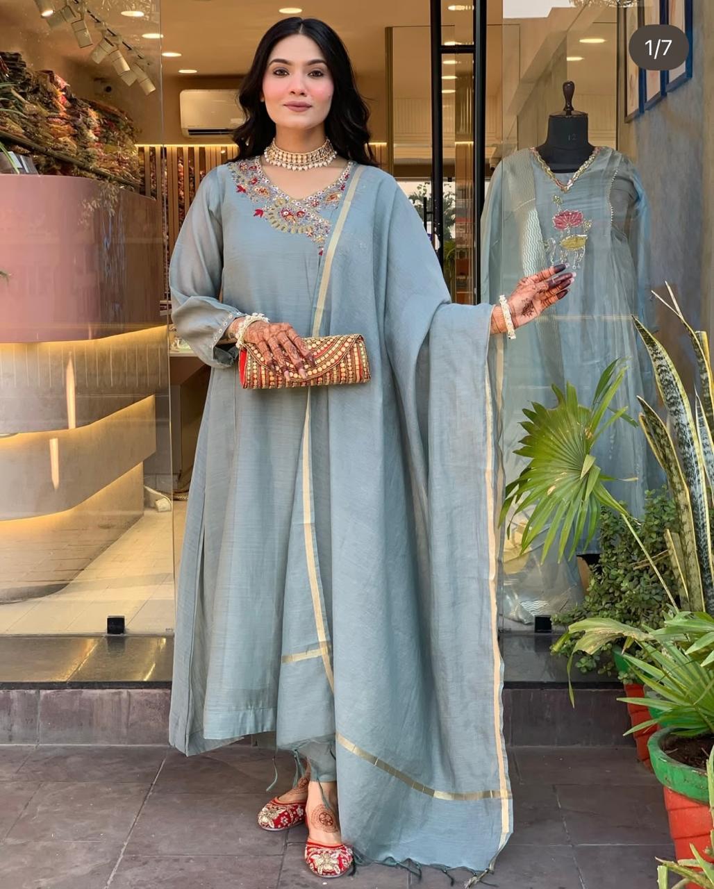 Angrakha Kurti Pant & Dupatta Dream Cather