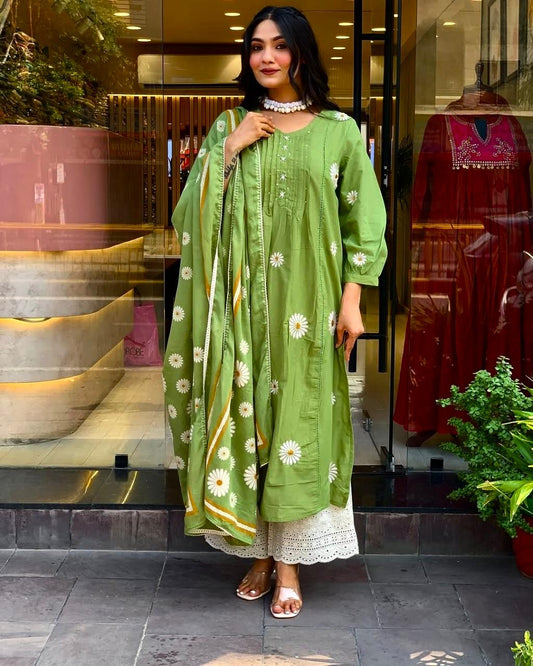 Printex Cotton Kurti Pant Dupatta Dream Cather