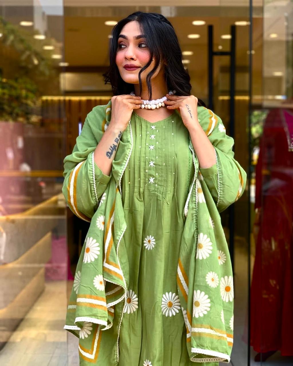 Printex Cotton Kurti Pant Dupatta Dream Cather