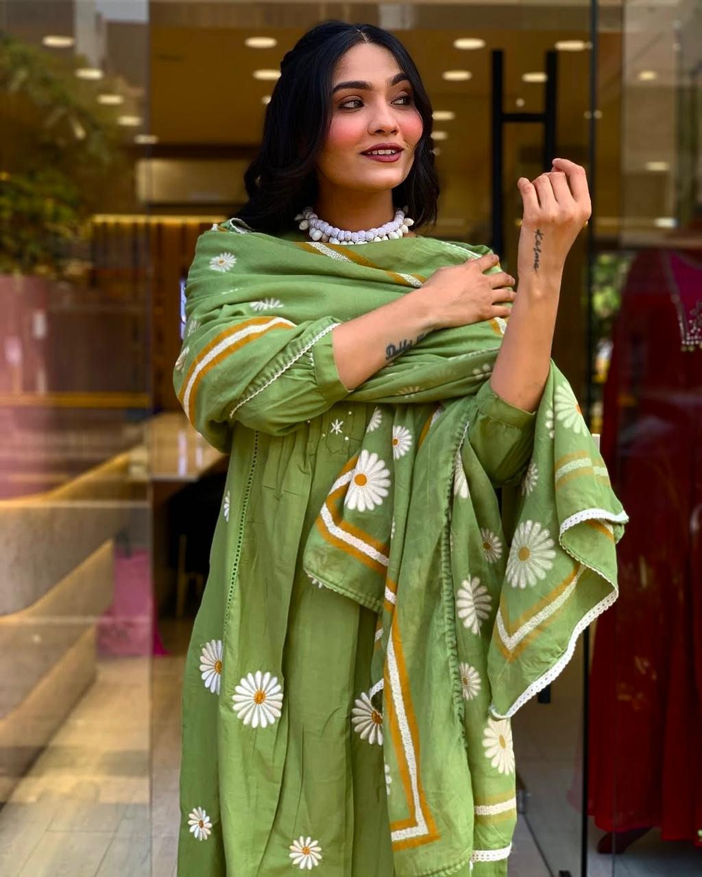 Printex Cotton Kurti Pant Dupatta Dream Cather
