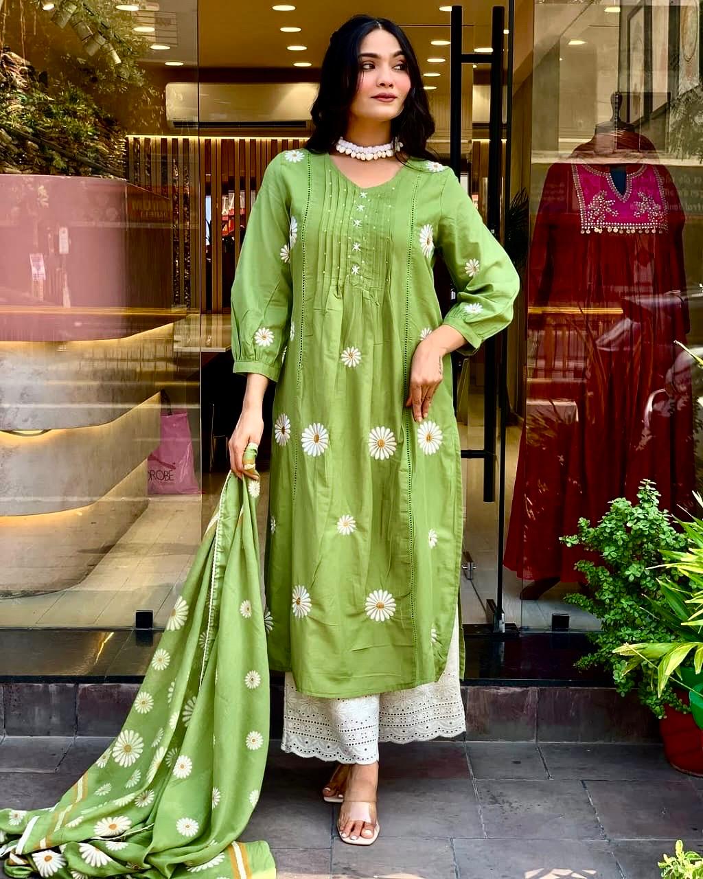 Printex Cotton Kurti Pant Dupatta Dream Cather