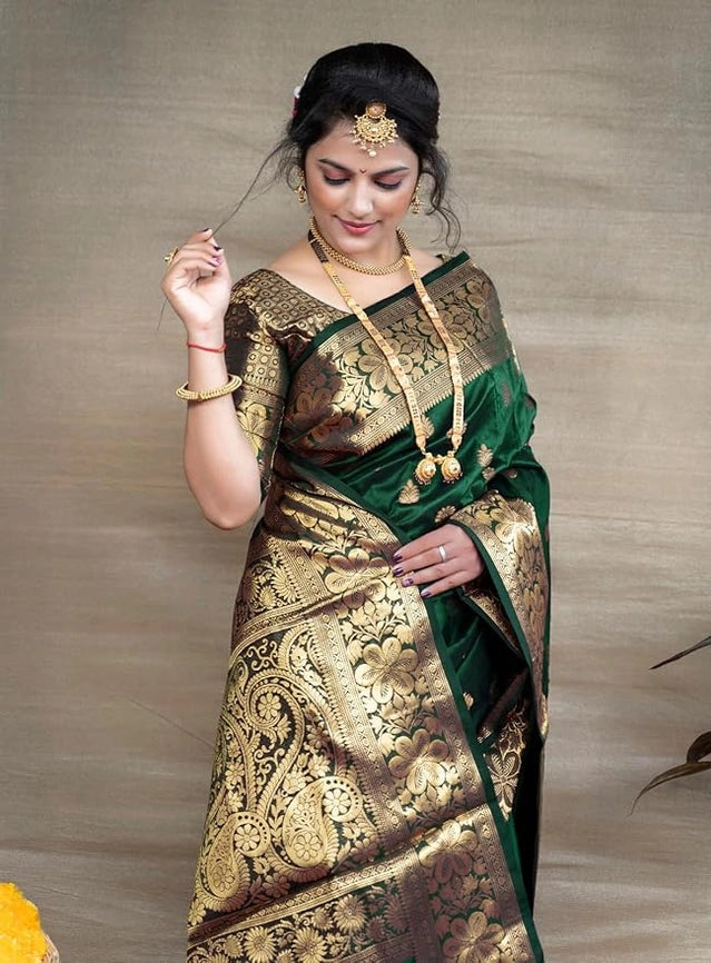 Banarasi Silk Embellished Saree for Women (Royal Blue, 6.3 m) 6706
