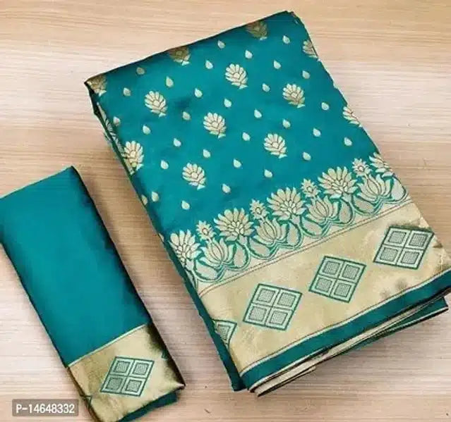 Jacquard Printed Saree for Women (Dark Green, 6.3 m) 6706