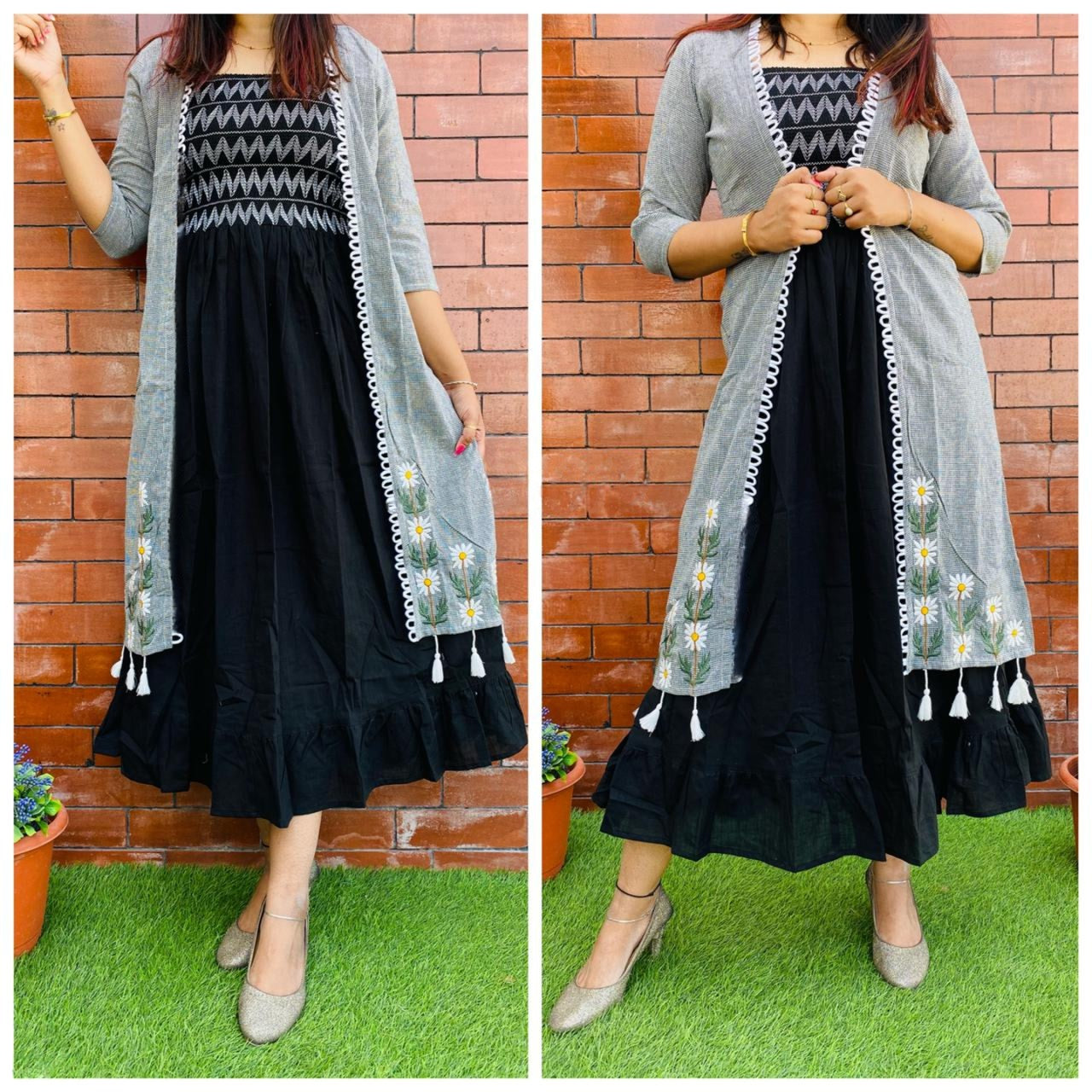 Black 2 pics shrug style dress Dream Cather